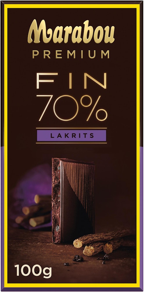 Marabou Chokladkaka Premium 70% Lakrits 100g Marabou