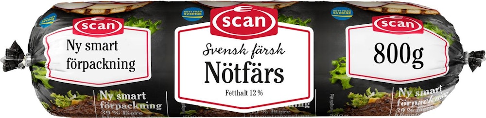Scan Nötfärs 12% 800g Scan