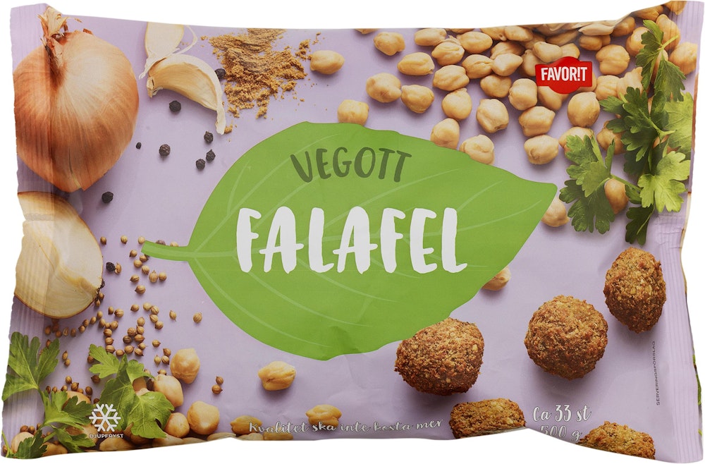 Favorit Vegott Falafel Original Fryst 500g Favorit
