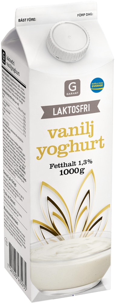 Garant Yoghurt Vanilj Laktosfri 1,3% 1000g Garant