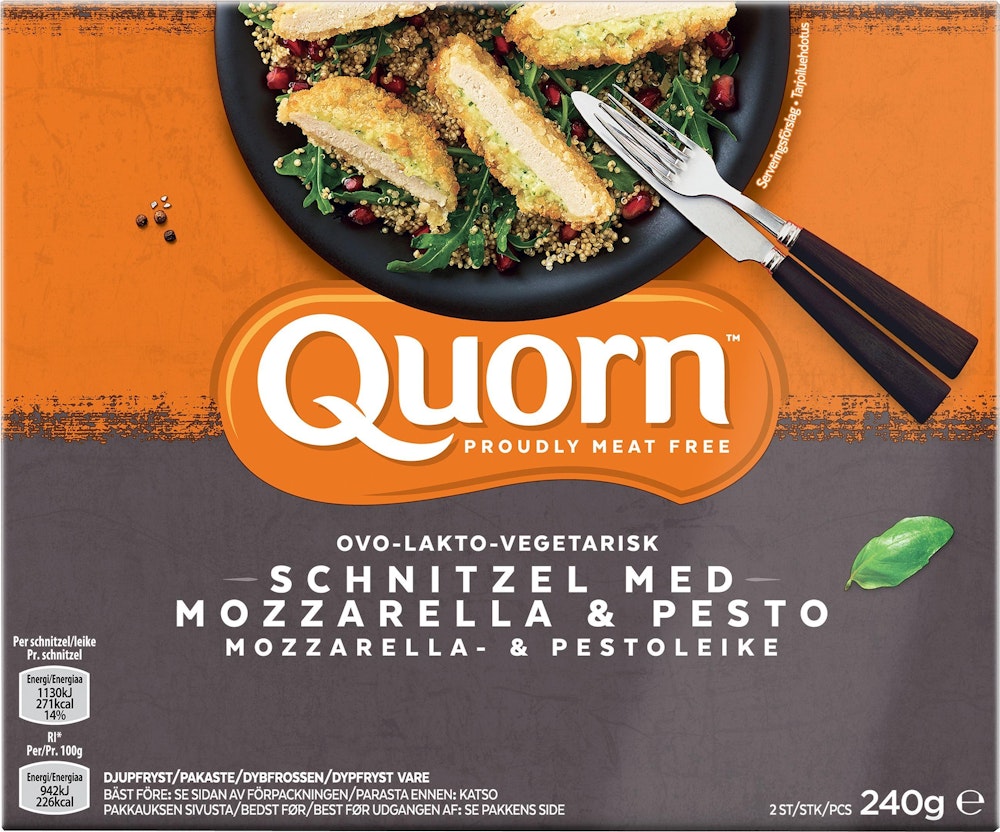 Quorn Fryst Schnitzel Mozarella & Pesto Fryst Quorn