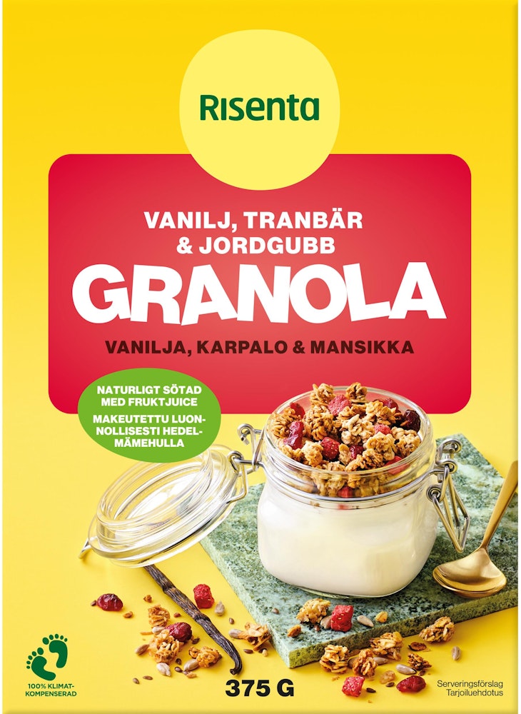 Risenta Granola Vanilj/Tranbär/Jordgubb Risenta