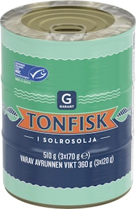 Garant Tonfisk i Solrosolja MSC 3x170g Garant
