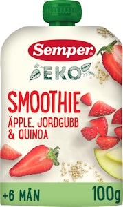 Semper Smoothie Äpple, Quinoa & Jordgubb 6M KRAV 100g Semper