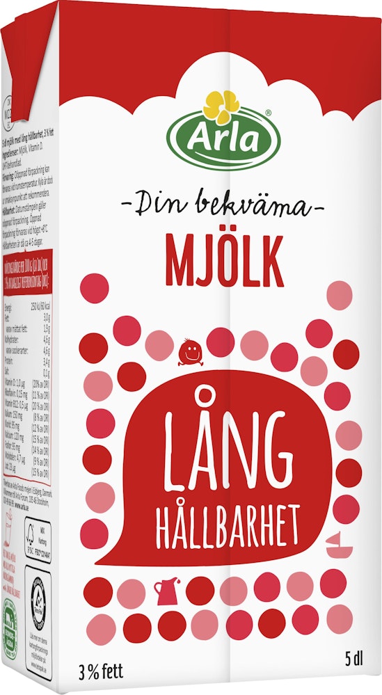 Arla Standardmjölk med Lång Hållbarhet 3% 0,5L Arla
