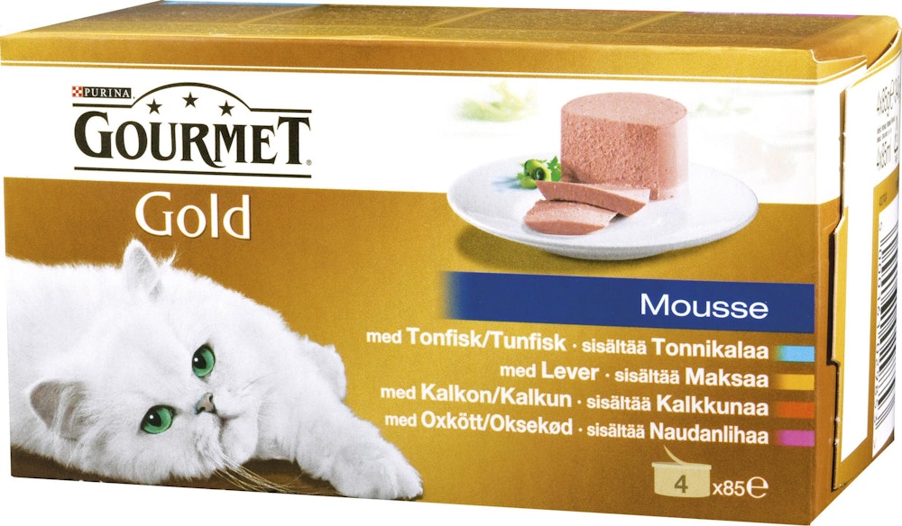 Gourmet Våtfoder Tonfisk/Lever/Kalkon/Oxkött Mousse 4x Gourmet Gold