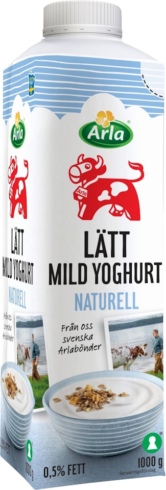 Arla Ko Lättyoghurt Mild Naturell 0,5% 1000g Arla