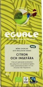 Eguale Choklad Citron & Ingefära 60% EKO/Fairtrade 80g Eguale