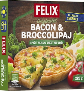Felix Paj Bacon & Broccoli Fryst 220g Felix
