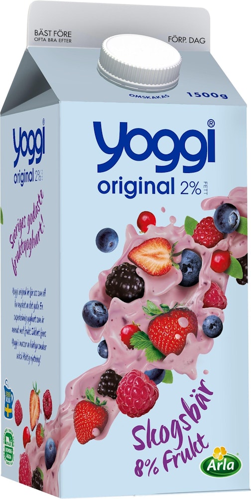Yoggi Yoghurt Skogsbär 2% 1500g Yoggi
