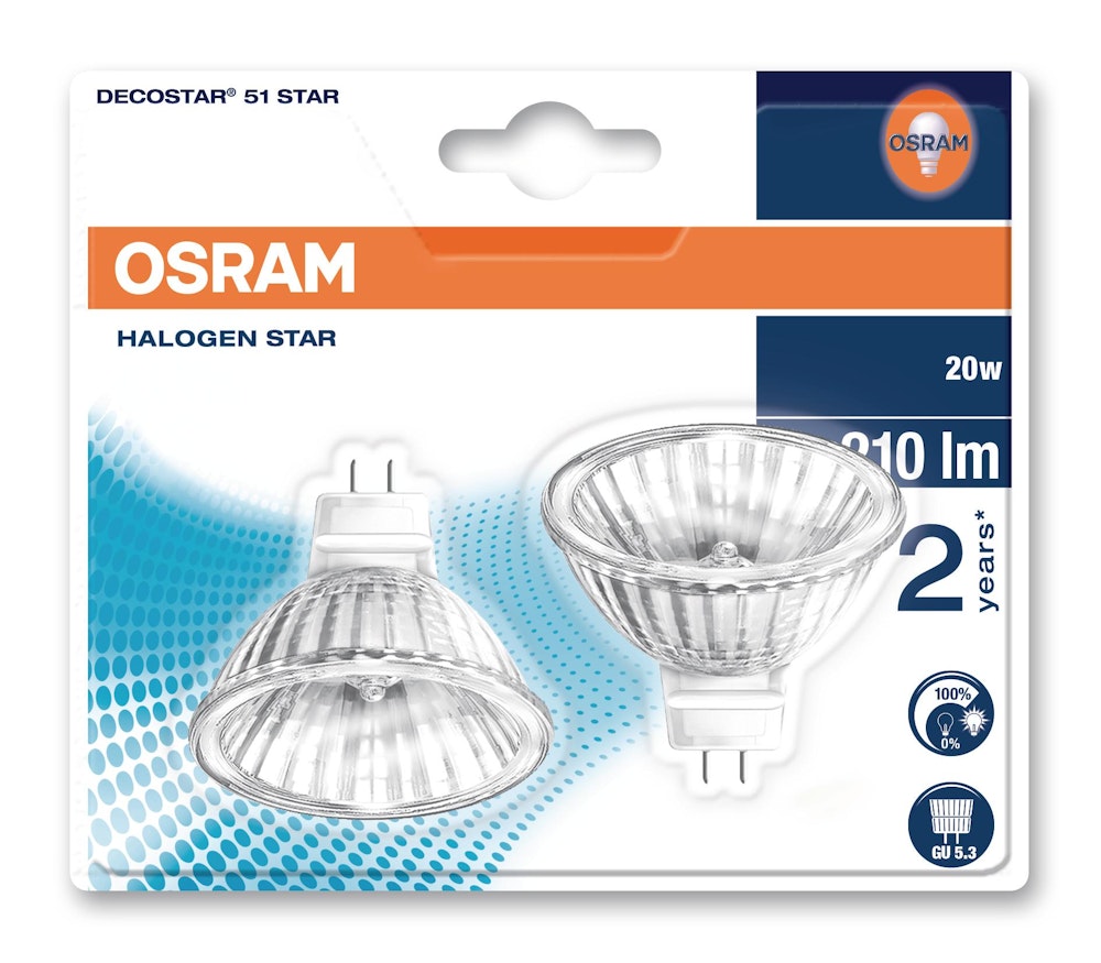 Osram Halogenlampa 12V 20W 2-p Osram