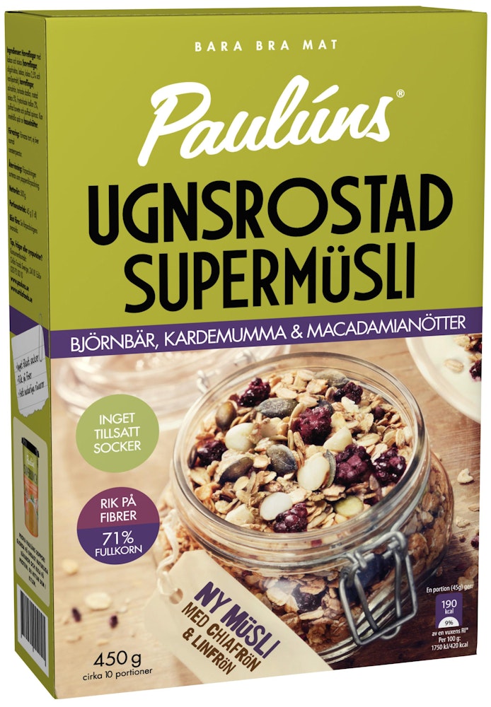 Paulúns Musli Ungsrostad Björnbär/Kardemumma Pauluns