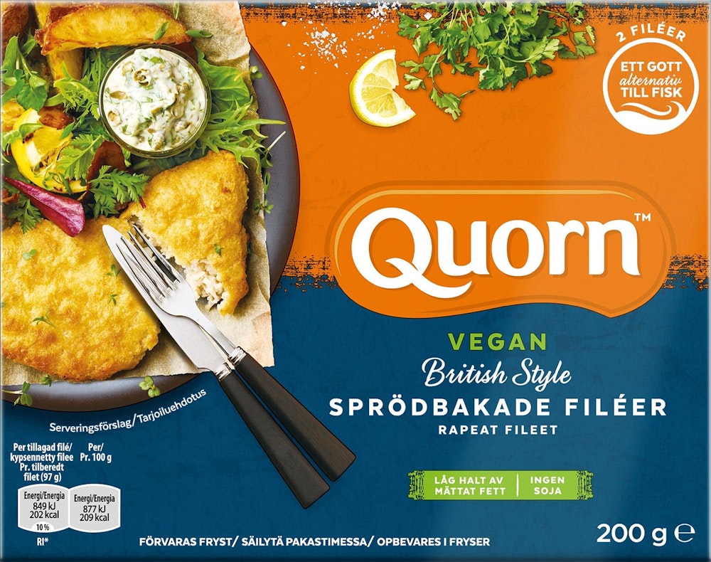 Quorn Sprödbakade Filéer Vegan Fryst Quorn