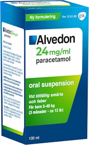 Alvedon 24 mg/ml, Paracetamol, oral lösning, 100 ml