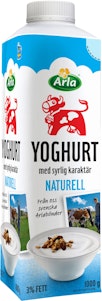 Arla Ko Yoghurt Naturell 3% 1000g Arla