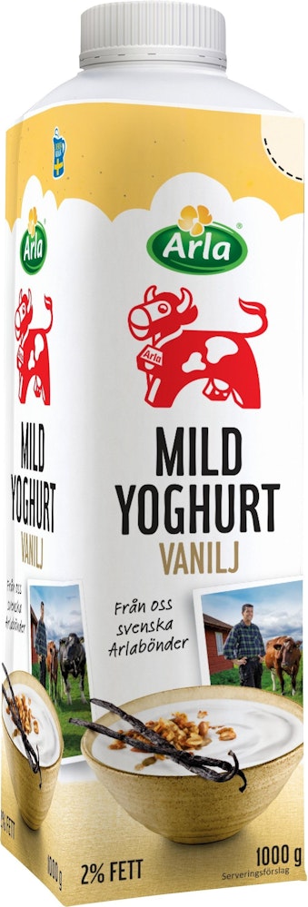 Arla Ko Yoghurt Mild Vanilj 2% 1000g Arla