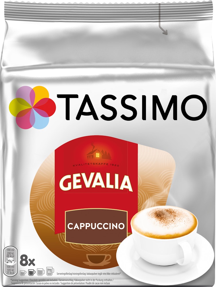 Gevalia Cappuccino Kaffekapslar 272g 8-p Gevalia Tassimo