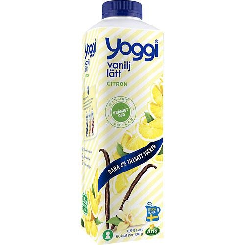 Arla Yoggi Lättyoghurt Citron/Vanilj 0,5% 1L Arla