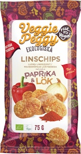 Veggie Peggy Linschips Paprika & Lök 75g Veggie Peggy