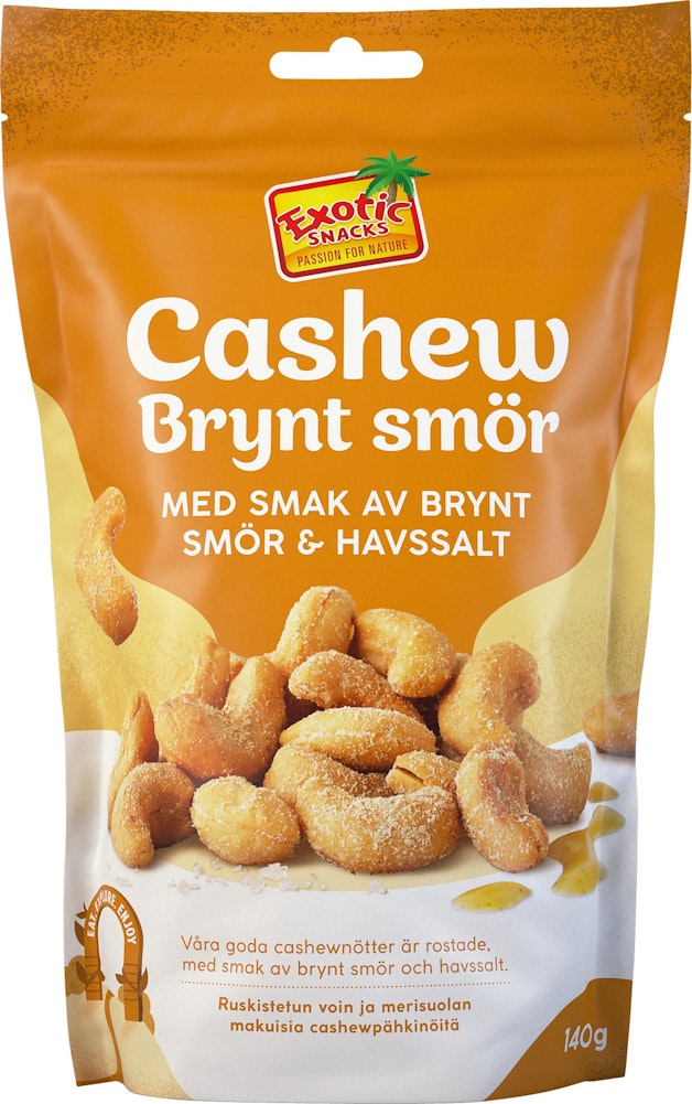 Exotic Snacks Cashew Brynt Smör & Havssalt 140g Exotic Snacks