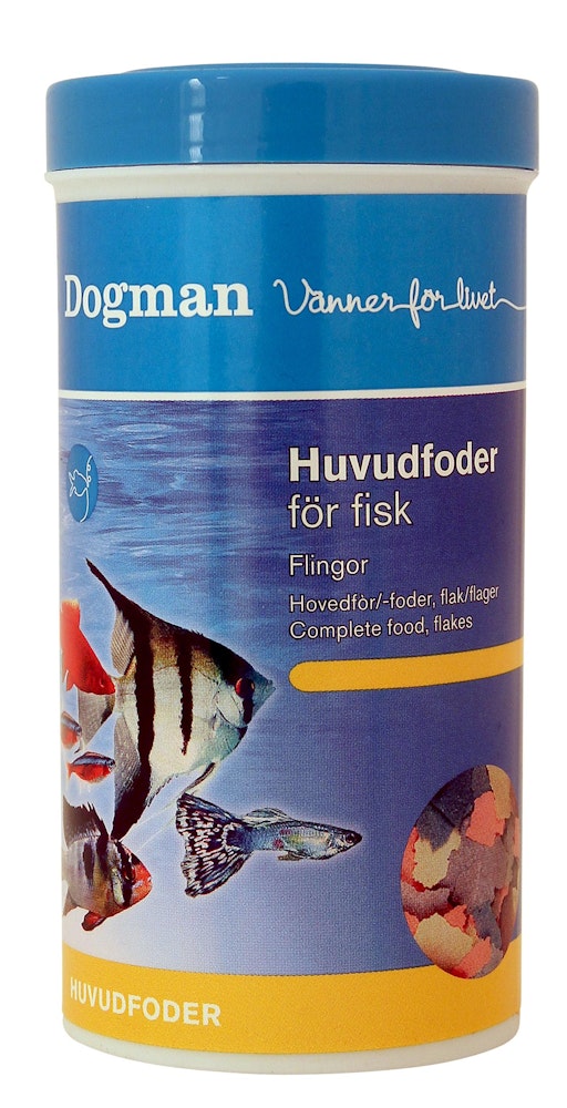 Dogman Huvudfoder för Fisk Flingor 250ml Dogman
