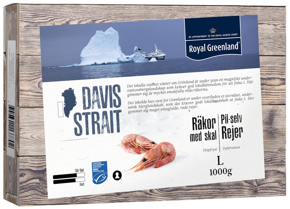 Royal Greenland Räkor med Skal 70/90 MSC-märkt Davis Strait Royal Greenland