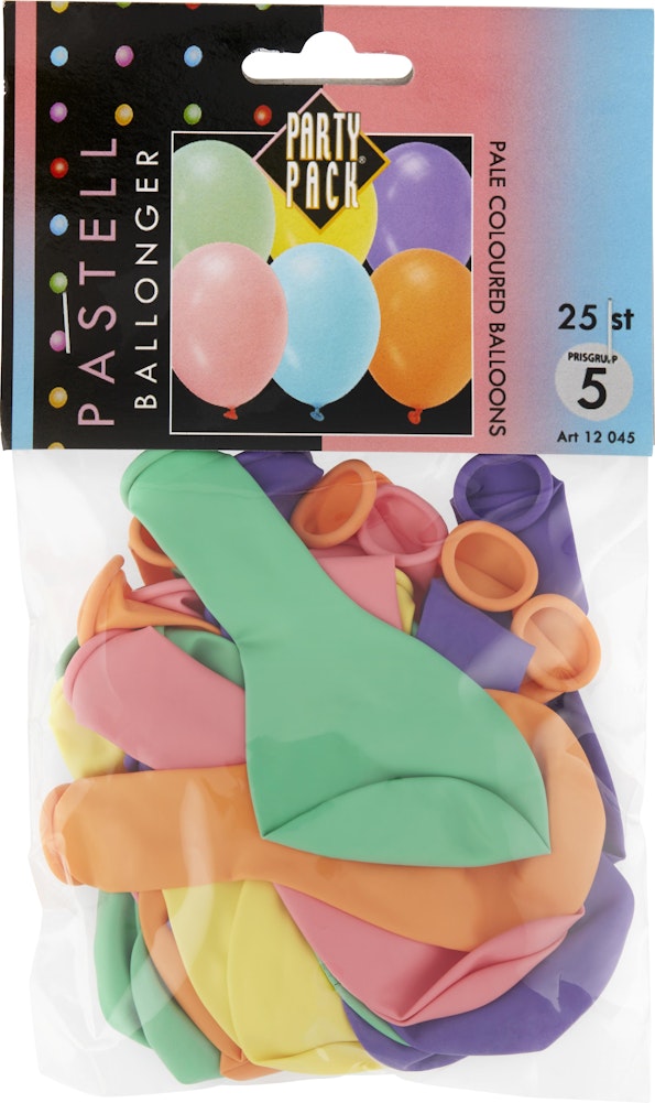 Partypack Ballonger Pastell 25-p