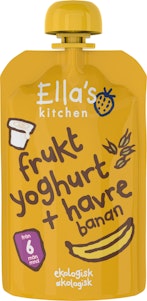 Ella's Kitchen Klämmis Fruktyoghurt Havre & Banan 6M EKO 100g Ella'S Kitchen