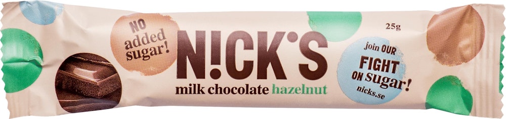 Nick´s Mjölkchoklad med Hasselnötter Utan Tillsatt Socker Nick's