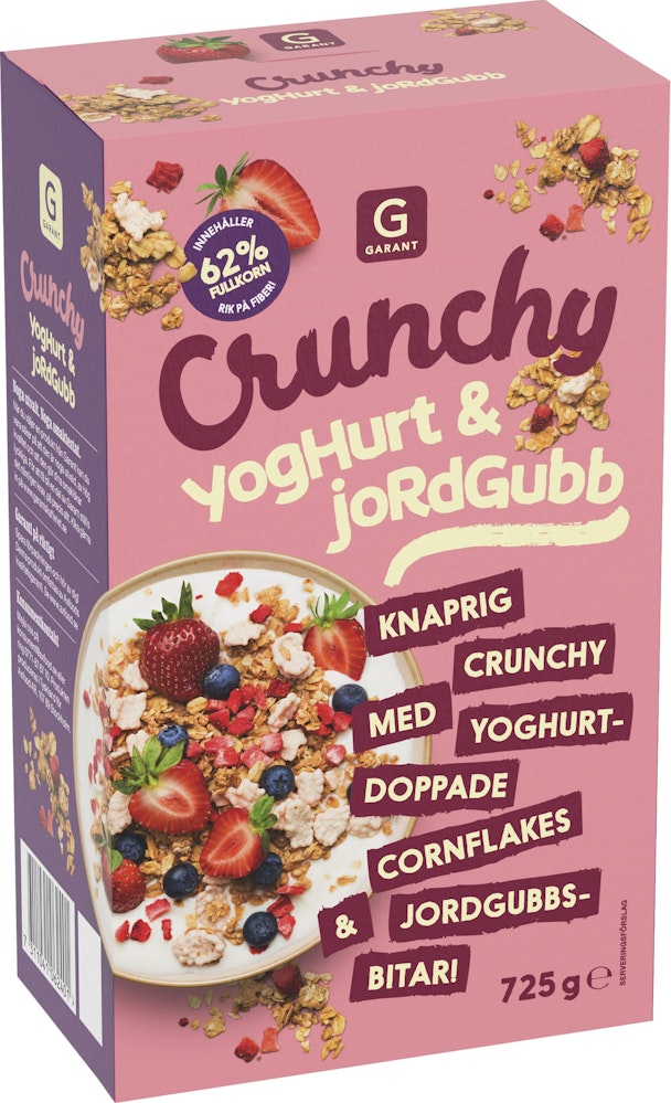 Garant Crunchy Jordgubb & Yoghurt 725g Garant