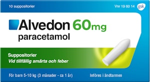 Alvedon Paracetamol Suppositorium 60mg 10-p Alvedon