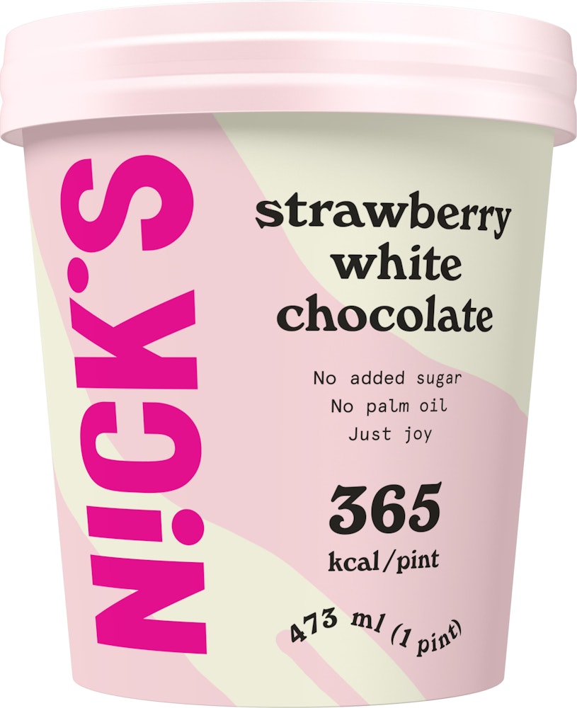 Nick's Glass Strawberry White Chocolate 473ml Nick's