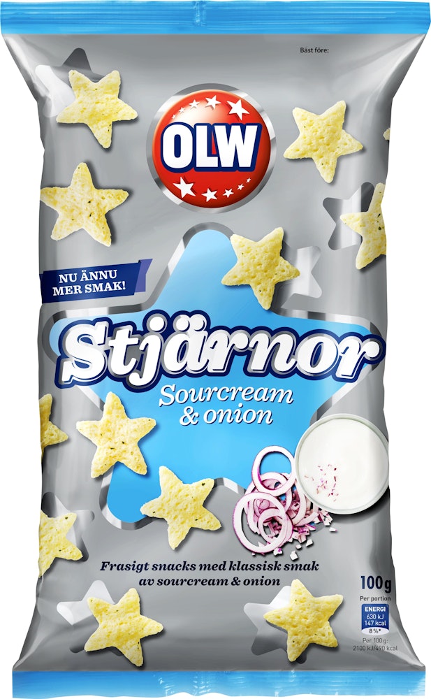 OLW Chips Stjärnor Sourcream & Onion 100g OLW