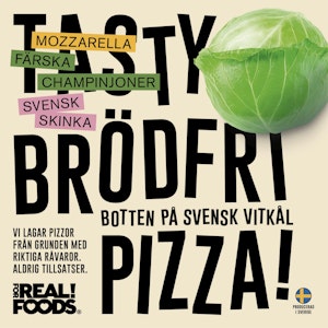 FOR REAL! FOODS Vitkålspizza Capricciosa Fryst 280g FOR REAL! FOODS