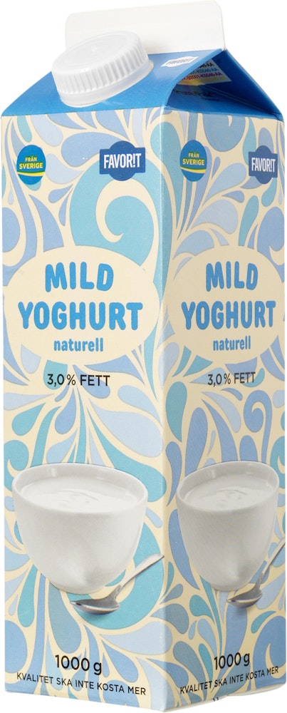 Favorit Yoghurt Mild Naturell 3% 1L Favorit