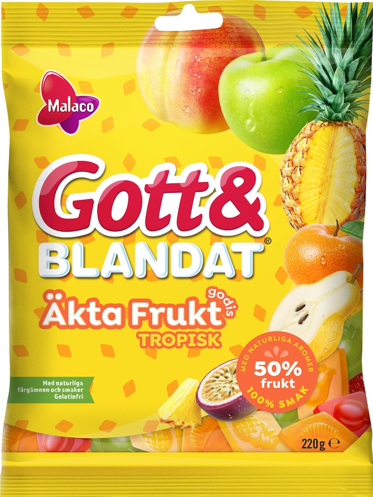 Malaco Gott & Blandat Äkta Frukt Tropisk Malaco