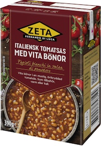 Zeta Italiensk Tomatsås med Vita Bönor 390g Zeta