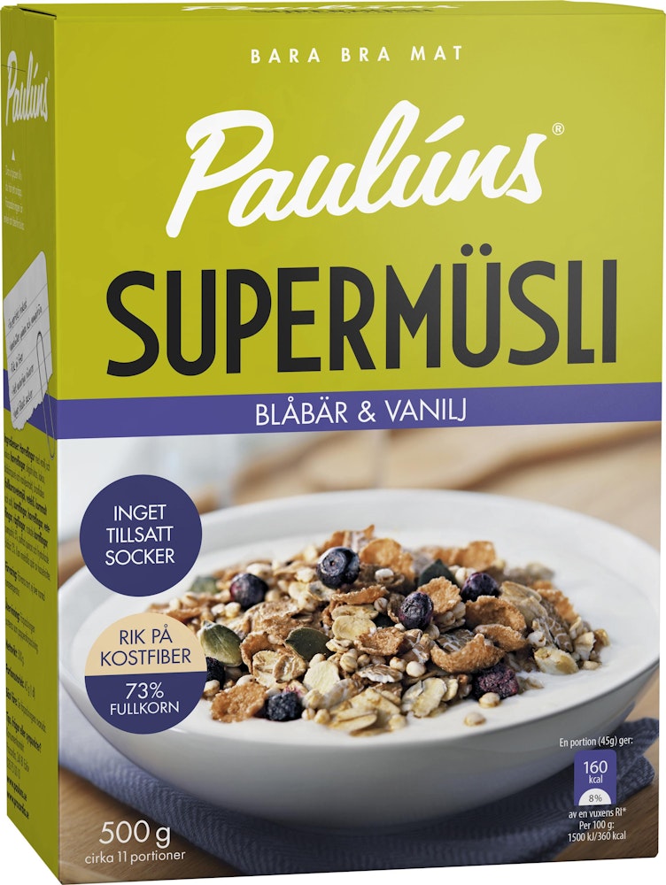 Paulúns Müsli Blåbär/Vanilj Pauluns