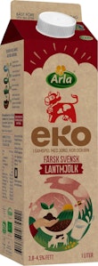 Arla Ko Ekologisk Färsk Lantmjölk EKO/KRAV 3,8-4,5% 1L Arla