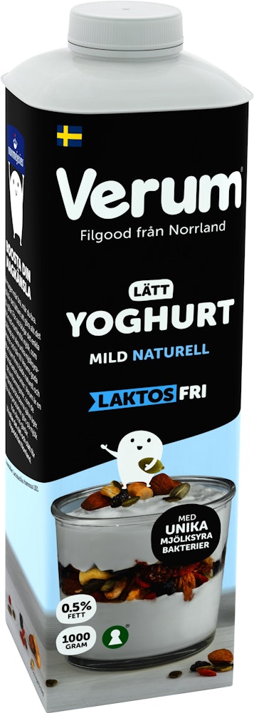 Verum Hälsoyoghurt Mild Naturell Laktosfri 0,5% Verum