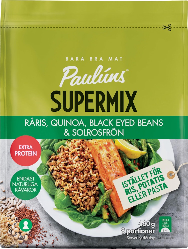 Paulúns Supermix Råris/Black Eyed Beans/Quinoa & Solrosfrön Pauluns