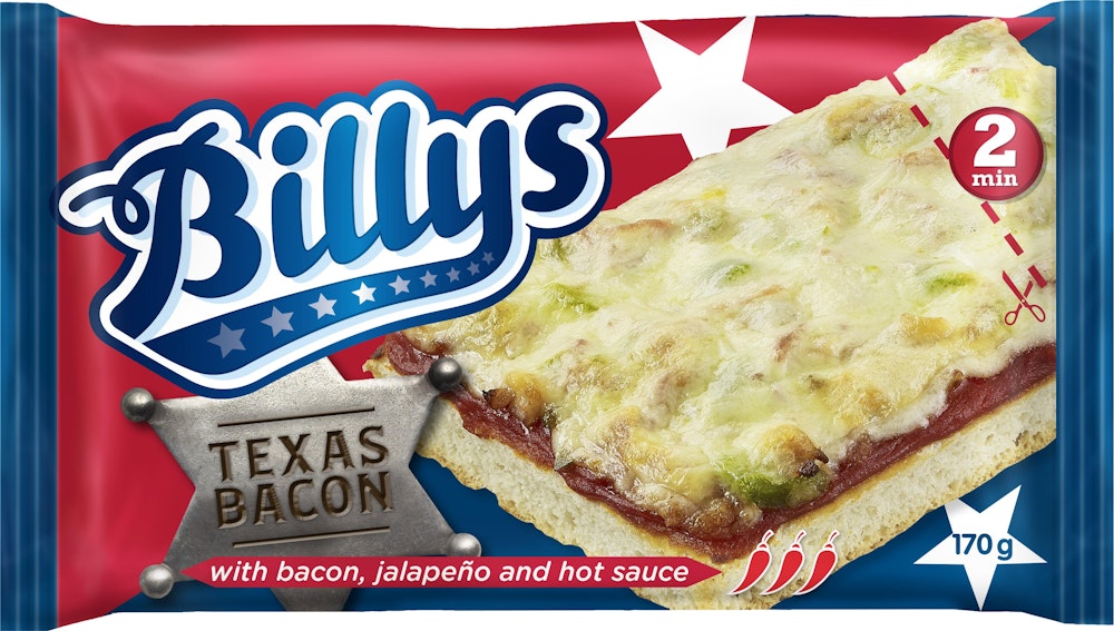Billys Pizza Texas Bacon Fryst 170g Billys
