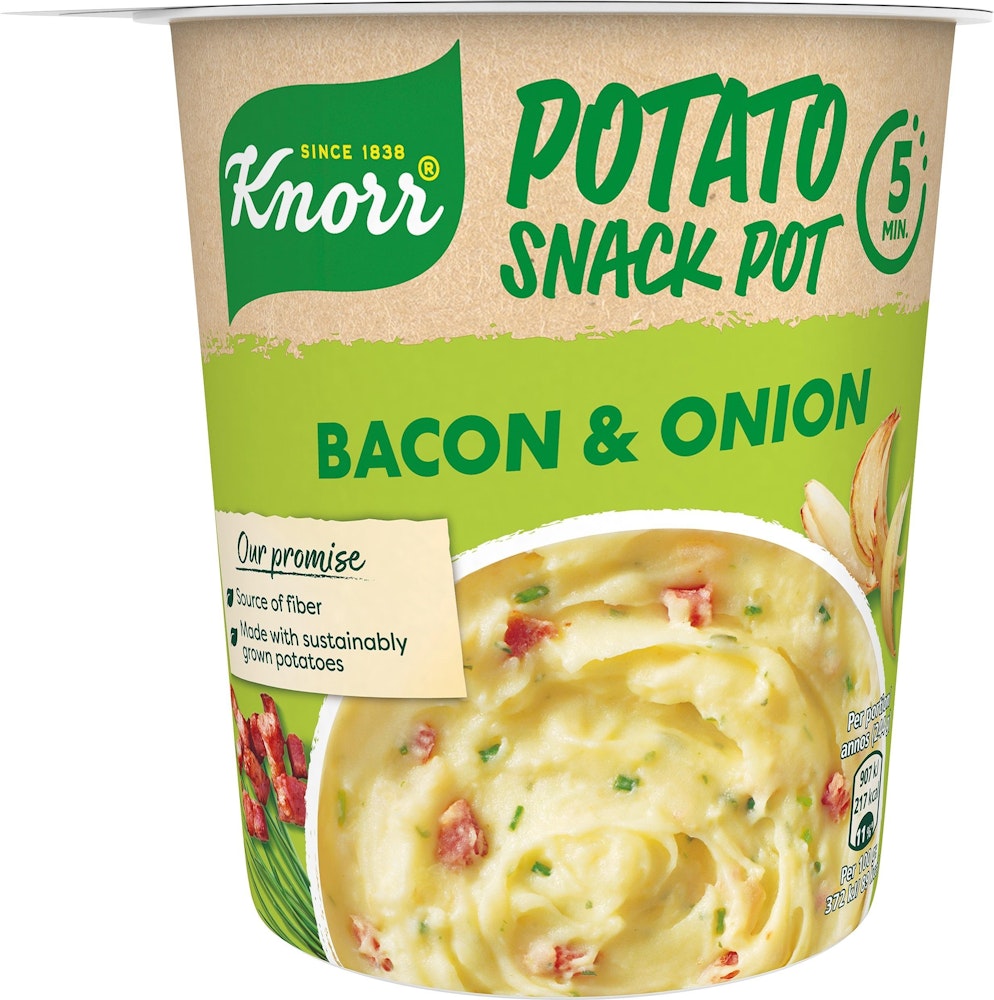 Knorr Snack Pot Potatismos, Bacon & Lök 51g Knorr