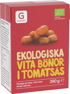 Garant Vita Bönor i Tomatsås EKO 390g Garant Eko