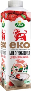 Arla Ko Ekologisk Yoghurt Mild Jordgubb & Vanilj 1,8% EKO 1000g Arla