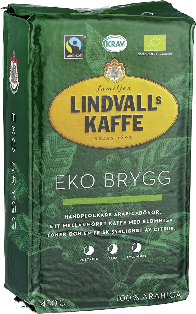 Lindvalls Kaffe Bryggkaffe EKO/KRAV/Fairtrade 450g Lindvalls