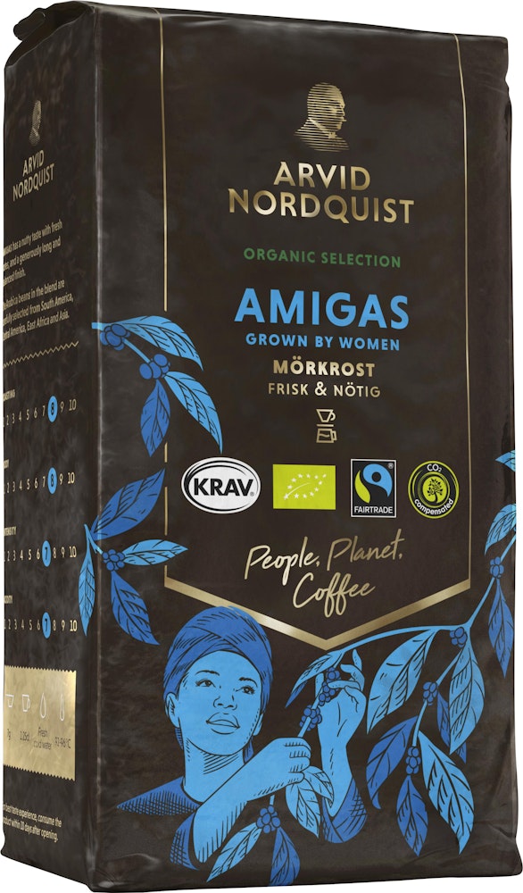 Arvid Nordquist Bryggkaffe Amigas Mörkrost EKO/KRAV/Fairtrade 450g Arvid Nordquist