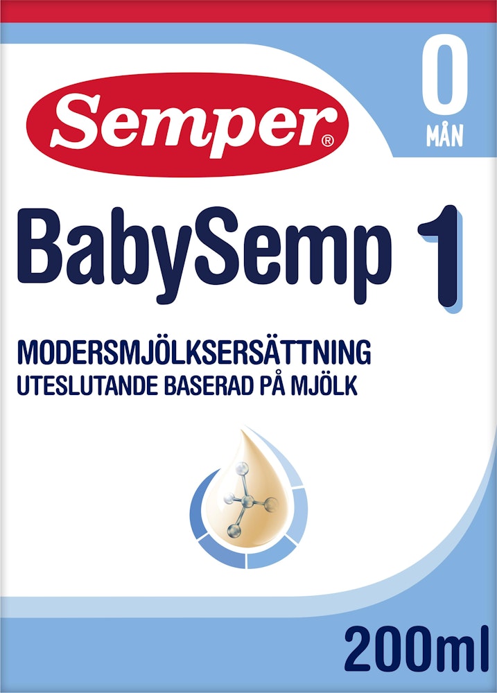Semper Modersmjölksersättning BabySemp 1 Drickfärdig 0M 200ml Semper