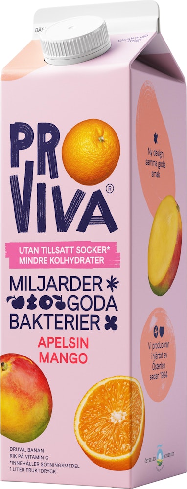 Proviva Fruktdryck Apelsin & Mango Utan Tillsatt Socker 1L Proviva