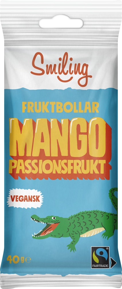 Smiling Fruktbollar Mango & Passionsfrukt Fairtrade 40g Smiling